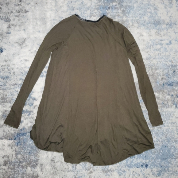 Zara Woman Collection Olive Green High Low Tunic Top Size Small - Picture 4 of 4